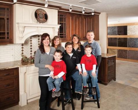 There are a lot of reasons to choose Chippewa Stone for your next kitchen project. The indoor showroom makes it easy to browse the vast selection, and the prices rival those of any box store. The Gruber Family (back row, left to right): Courtney, Mik